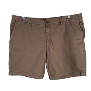 BearBottom Clothing Chino Shorts Mens 2XL Brown Elastic Waist Stretch Pockets